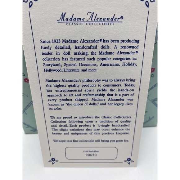 Madame Alexander "1950 Sock Hop" Poodle Skirt Circa 2000 Figurine NIB COA 90650 - Picture 15 of 15